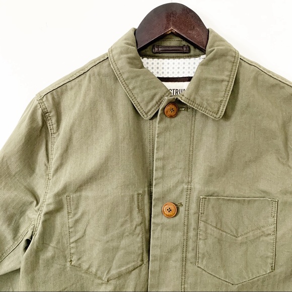 Ben Sherman Olive Canvas Peacoat Style Jacket - Picture 3 of 8